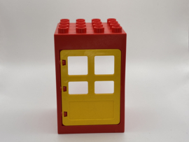 Kozijn rood met deur geel 4x4 Duplo