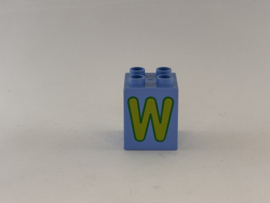 Blok 4 nops hoog mediumblauw W Duplo