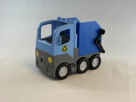 Vuilniswagen blauw Duplo