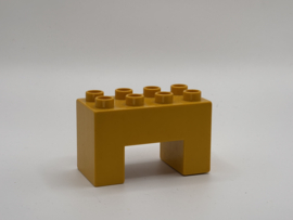 8 nops blok hoog met uitsparing aan de onderkant aarde oranje  Duplo