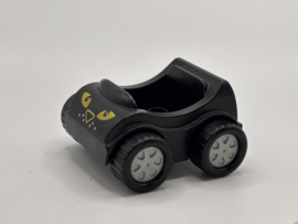 Raceauto met ogen zwart  met grijze velg Duplo