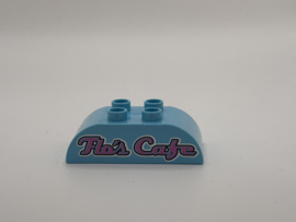 Flo’s café blok afgerond medium azuurblauw Duplo