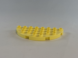 Plaat half rond lichtgeel Duplo