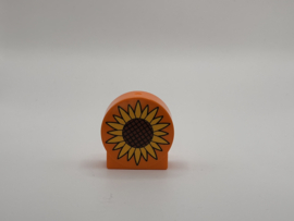 Blok rond 2 nops oranje zonnebloem Duplo