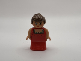 Vrouw met rode jurk Duplo