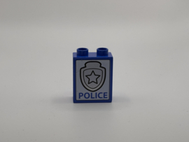 2 nops blok hoog blauw police politie Duplo