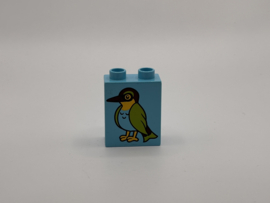 2 nops blok hoog azuurblauw me5 vogel Duplo