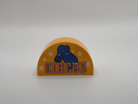 Halfrond blok circus helder licht oranje  Duplo