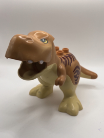 Dinosaurus beige / bruine t-rex  met beweegbare bek Duplo