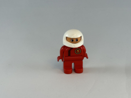 Racer rood nummer 1 met witte helm Duplo