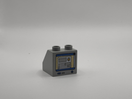 Computer politie op schuin blok grijs Duplo