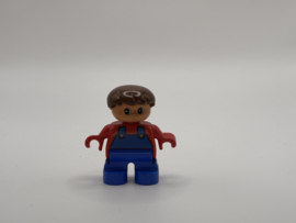 Jongen met blauwe tuinbroek Duplo