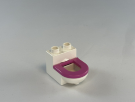 Toilet / wc wit roze Duplo