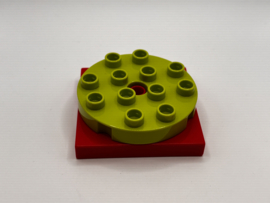 Draaischijf rood en limoengroen Duplo