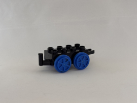 Onderstel trein / wagon klein zwart blauw Duplo