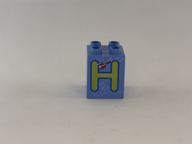 Blok 4 nops hoog mediumblauw H Duplo