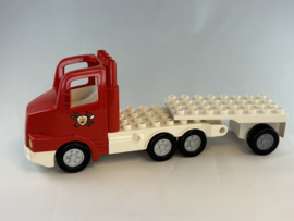 Brandweertruck / brandweerwagen met aanhanger Duplo