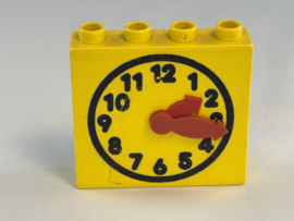 Klok geel met beweegbare wijzers Duplo