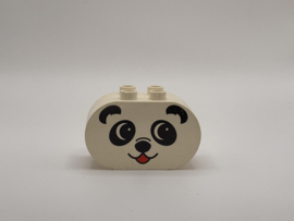 Ovaal blok hoofd panda wit Duplo