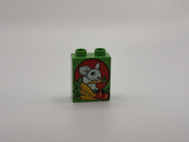 2 nops blok hoog felgroen konijn Duplo