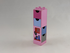 Kast hoog roze met lade Duplo