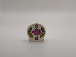 Blok rond 2 nops wit spaarpot varken Duplo