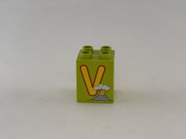 Blok 4 nops hoog limoengroen V Duplo