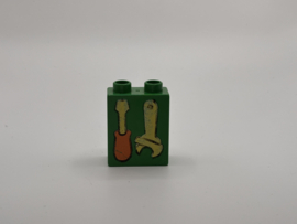 2 nops blok hoog  groen gereedschap Duplo