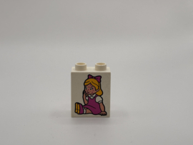 2 nops blok hoog wit ziek kind Duplo