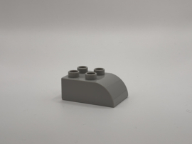 4 nops blok met afgeronde hoek  lichtgrijs Duplo