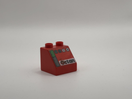 Tankstation Octan op schuin blok rood Duplo