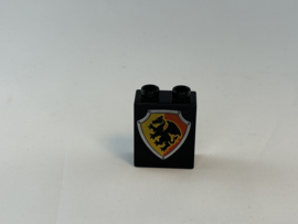 2 nops blok hoog  zwart schild Duplo