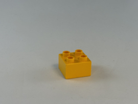 4 nops blok helder licht oranje Duplo