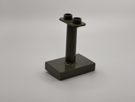 Paal donkergrijs met 2 nops en grote voet Duplo