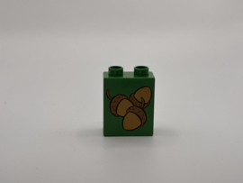 2 nops blok hoog groen eikels  Duplo