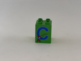 Blok 4 nops hoog felgroen C Duplo