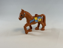 Paard bruin met zadel Duplo