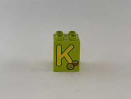 Blok 4 nops hoog limoengroen K Duplo