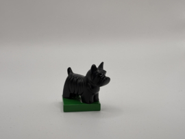 Hond zwart met plaat Duplo