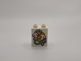 2 nops blok hoog wit munten ketting diamanten Duplo