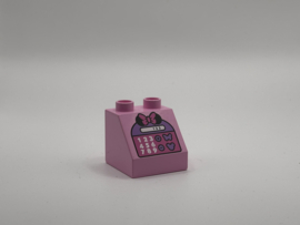 Kassa Minnie Mouse op schuin blok roze  Duplo