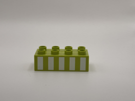 Strepen op blok limoengroen Duplo