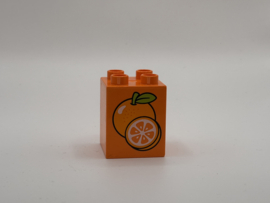 Sinaasappels op blok hoog oranje Duplo