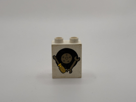 2 nops blok hoog wit band met schroevendraaier en steeksleutel Duplo