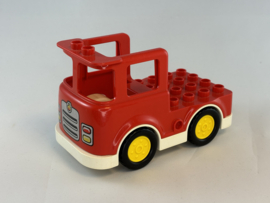 Brandweertruck / brandweerwagen met wit onderstel Duplo