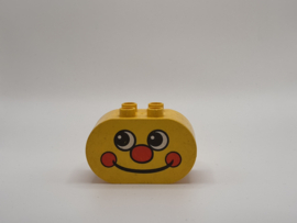 Ovaal blok gezicht geel Duplo