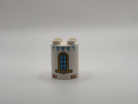 Torentje blok / paal met raam Wit Duplo