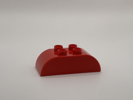 Blok 2x4 met gebogen zijkanten rood Duplo