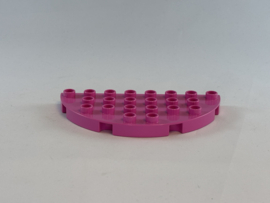 Plaat half rond roze Duplo