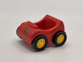 Raceauto rood nr. 1 met gele velg Duplo
